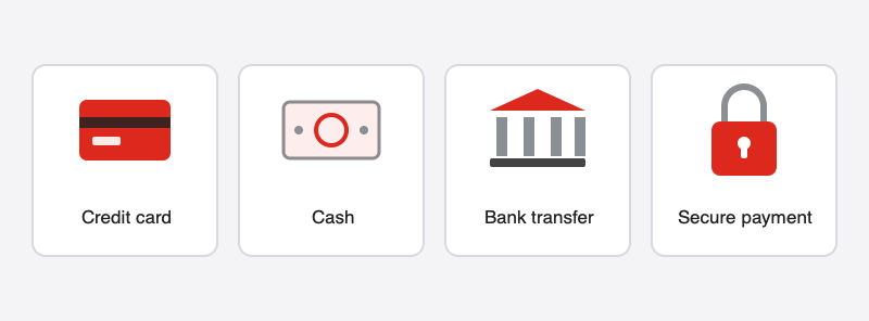 Accepted payment methods